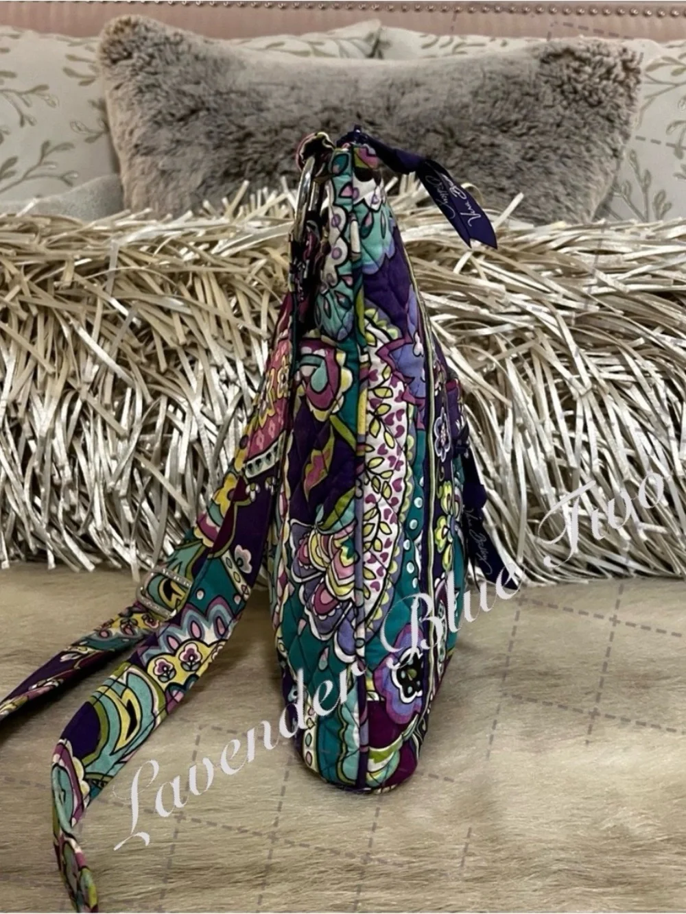 VERA BRADLEY Heather 2013  Zip Hipster Crossbody Purple Green Paisley Y2K Bag